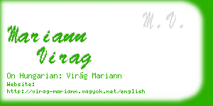 mariann virag business card